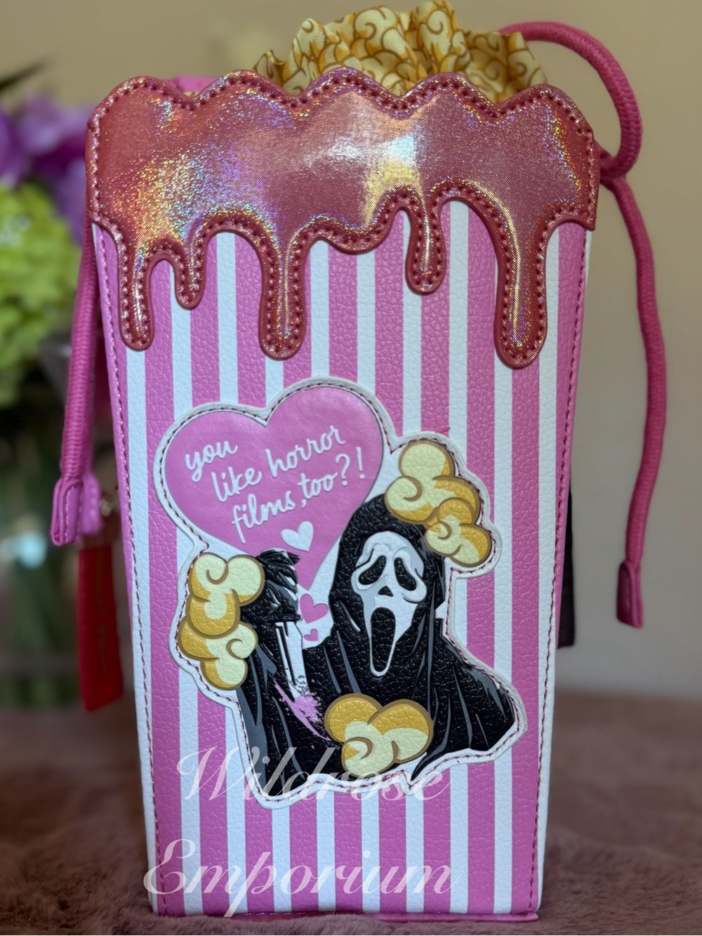 2026 Spirit Halloween Ghost face Scream Popcorn Pink scary movies Crossbody Bag